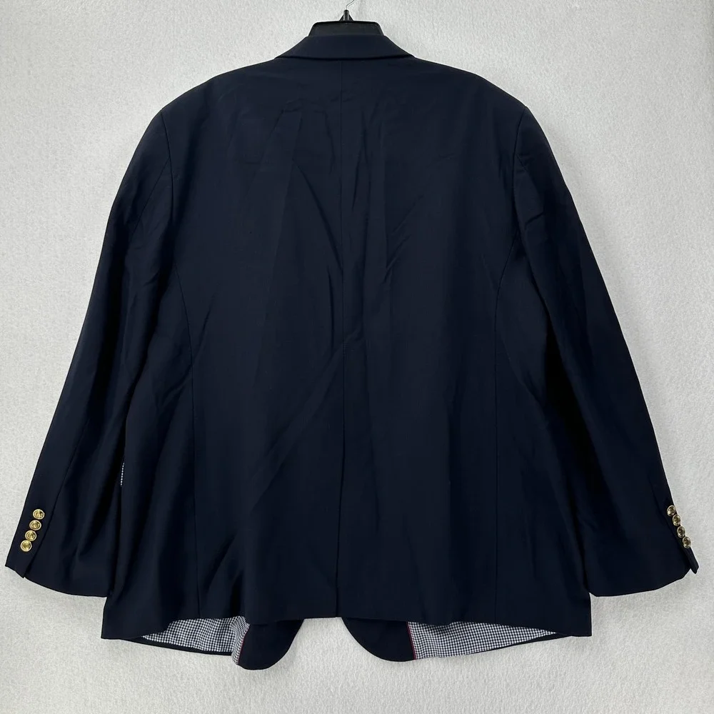 Stafford Blazer‎ Mens 50R Blue Gold Button Pockets Suit Jacket Sport Coat READ